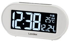 芳国産業 目覚まし時計 ブライトエール LANDEX（ランデックス） ホワイト YT5313WH [デジタル]