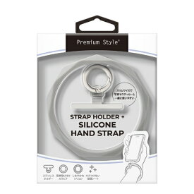 PGA｜ピージーエー ストラップホルダー付 シリコンハンドストラップ Premium Style グレー PG-HST02GY