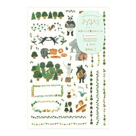 デザインフィル｜DESIGNPHIL シール　ゆるログ　2枚入 森の動物柄 82672006