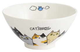 セラミック藍｜CERAMIC AI 猫3兄弟飯碗 背のび