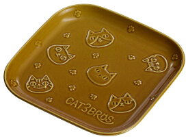 セラミック藍｜CERAMIC AI 猫3兄弟レリーフパン皿 飴 飴