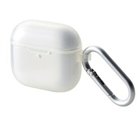 ELECOM｜エレコム AirPods 4 ケース 用 ソフト カバー < ワイヤレス / MagSafe 充電対応 > 落下防止 カラビナ付 クリア AVA-AP06UCCR