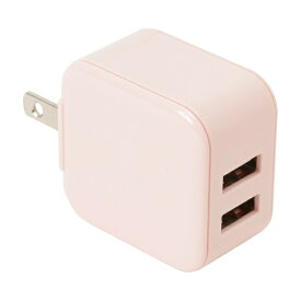 クオリティトラストジャパン｜QUALITY TRUST JAPAN 2.4A出力USB2ポート スリムタイプACアダプタ ピンク QU-029PK