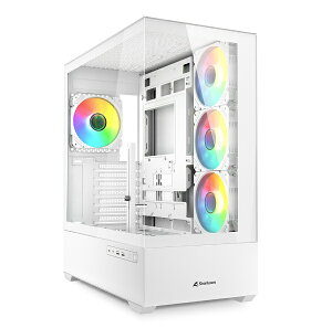 SHARKOONbV[N[ PCP[X [ATX /Micro ATX /Mini-ITX] AK6 zCg SHA-AK6-RGB-WT