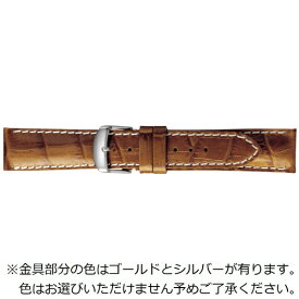 バンビ｜BAMBI 時計バンド 本革 型押し 裏ラバー かん幅22mm 美錠幅20mm 【金具色指定不可】 ブラウン BKE011CU