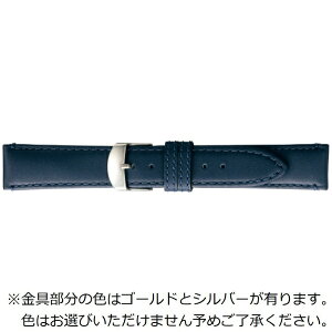 バンビ|BAMBI 時計バンド 本革 スムース スコッチガード 強力撥水! かん幅21mm 美錠幅18mm 【金具色指定不可】 ネイビー BCME003DT