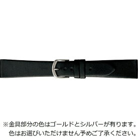 バンビ｜BAMBI 時計バンド 本革 スムース　裏ラバー 防水 かん幅16mm 美錠幅14mm 【金具色指定不可】 ブラック BCE210AN