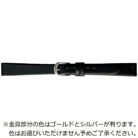 バンビ｜BAMBI 時計バンド 本革 スムース　裏ラバー 防水 かん幅12mm 美錠幅10mm 【金具色指定不可】 ブラック BCE210AI
