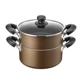 和平フレイズ｜Wahei Freiz Newおおらか鍋　IH二段蒸し器20cm ブラウン RB-2509