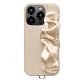 ユニケース｜UNICASE Classy Scrunchie Case for iPhone 16 Pro beige UNI-CSIP24MP-2CSBE