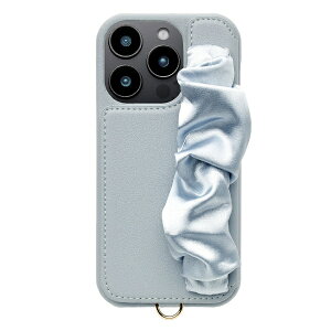 ���j�P�[�X�bUNICASE Classy Scrunchie Case for iPhone 16 Pro pale blue UNI-CSIP24MP-2CSPB