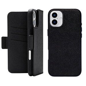 ���j�P�[�X�bUNICASE 2Way Mag Flip Case for iPhone 16 Plus black UNI-CSDIP24L-2MFBK