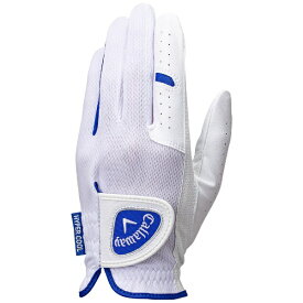 キャロウェイ｜Callaway ゴルフグローブ Callaway Hyper Cool Glove 25 JM キャロウェイ ハイパー クール グローブ ホワイト×ブルー 5325103 [メンズ /左手着用(右打ち用) /22cm]