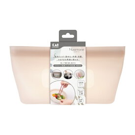貝印｜Kai Corporation シリコーンバック 保存容器 自立型 450ml ベージュグレー 000DH6312