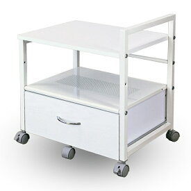 レメックスジャパン｜Remex Japan デスクワゴン [W485xD370xH535mm] 引出し付き プリンターワゴン 白木目 PJC-7002-WH