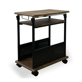 【エントリー2倍｜対象ユーザー限定 12/15まで】 レメックスジャパン｜Remex Japan 上下昇降パソコンワゴン [W350xD600xH700〜1000mm] 2段式 木目 PJC-7202-WD