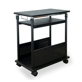 レメックスジャパン｜Remex Japan 上下昇降パソコンワゴン [W350xD600xH700〜1000mm] 2段式 黒木目 PJC-7202-BK