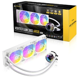 【エントリーで最大全額ポイント還元｜7/18迄】 ANTEC｜アンテック 水冷CPUクーラー 120mmファンx3 [LGA1700/1200/115X/20XX/1851・AM5/AM4/AM3/TR4] ホワイト Vortex Lum 360 ARGB White