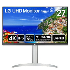 【エントリーで最大全額ポイント還元｜7/18迄】 LG｜エルジー PCモニター LG UHD Monitor 4K 27UP650K-W [27型 /4K(3840×2160） /ワイド]