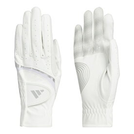 アディダス｜adidas レディース ゴルフグローブ ライト & コンフォート ペアグローブ ホワイト×グレー KVH44 [レディース /両手装着用 /21cm]