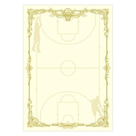 ササガワ｜SASAGAWA 〔インクジェット〕スポーツ賞状用紙 バスケットボール 横書用 0.2mm [A4 /10枚] 10-1801