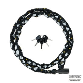 PEANUTS｜ピーナッツ チェーンロック スヌーピー(キータイプ/1200mm) ブラック PCLK1200-001 [ワイヤーロック]