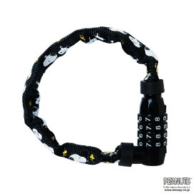 PEANUTS｜ピーナッツ チェーンロック スヌーピー(ダイアル/300mm) ブラック PCLD300-001 [ワイヤーロック /ナンバー錠]