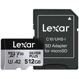 【まとめ買いで最大10％OFFクーポン(11/30まで）】 Lexar｜レキサー Lexar microSDXCカード 512GB Professional SILVER PLUSシリーズ V30 UHS--I U3 A2 LMSSIPL512G-BNANJ LMSSIPL512G-BNANJ [Class10 /512GB]