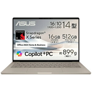 yGg[ő3{b9/1z ASUSbGCX[X m[gp\R Zenbook SORA UX3407QA UuXL[x[W UX3407QA-PU16548BES [Copilot+ PC /14.0^ /Windows11 Home /Snapdragon X /F16GB /SSDF512GB /Office Home a