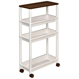 和泉化成｜IZUMI KASEI キッチンワゴン スリムワゴン 4段 ブラウン