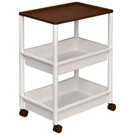 和泉化成｜IZUMI KASEI キッチンワゴン ワイドワゴン 3段 ブラウン