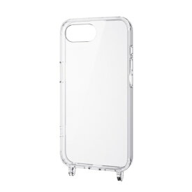 ELECOM｜エレコム iPhone 16e ハイブリッドケース ストラップホール付 メタルステッカー クリア