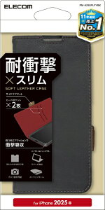 ELECOMbGR iPhone 16e \tgU[P[X Εt ϏՌ Xeb` ubN