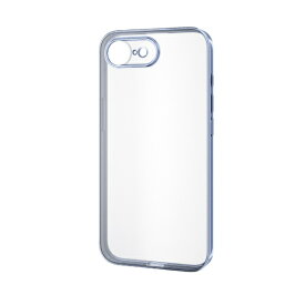 ELECOM｜エレコム iPhone 16e ソフトケース 極限 メタリック メタルステッカー メタリックブルー