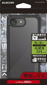 ELECOM｜エレコム iPhone 16e ZEROSHOCK フレームカラー メタルステッカー付 ブラック