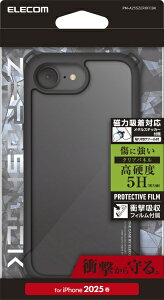 ELECOM|エレコム iPhone 16e ZEROSHOCK フレームカラー メタルステッカー付 ブラック