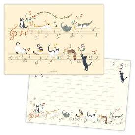 ニホンホールマーク｜Hallmark レターパッド コンフォート&ピース 音符で遊ぶ猫 EEP-837-877