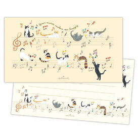 ニホンホールマーク｜Hallmark 一筆箋 コンフォート&ピース 音符で遊ぶ猫 EEM-837-938