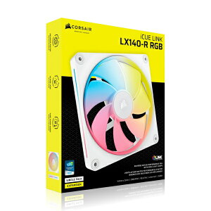 CORSAIRbRZA P[Xt@ [140mm /2000RPM] iCUE LINK LX140-R RGB WHITE Single Reverse Fan Expansion zCg CO-9051055-WW