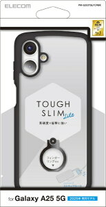 ELECOM�b�G���R�� Galaxy A25 5G�iSC-53F�j/�n�C�u���b�h�P�[�X/TOUGH SLIM LITE/�t���[���J���[/�w�ʃN���A/�����O�t��/�X�g���b�v�V�[�g�t�� �u���b�N PM-G253TSLFCRBK
