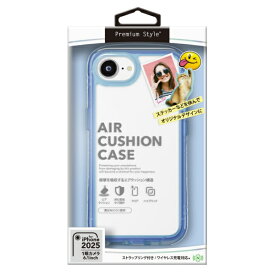 PGA｜ピージーエー iPhone 16e エアクッションケース　ネオンブルー Premium Style PG-25KAR07BL