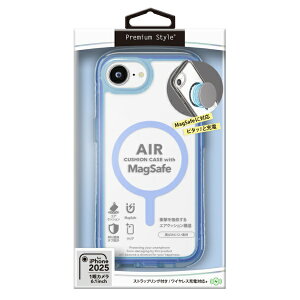 PGA�b�s�[�W�[�G�[ iPhone 17e/16e MagSafe�Ή� �G�A�N�b�V�����P�[�X Premium Style �l�I���u���[ PG-25KMA07BL