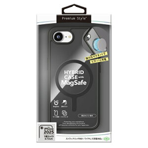 PGA�b�s�[�W�[�G�[ iPhone 16e MagSafe�Ή� �n�C�u���b�h�P�[�X Premium Style �N���A�u���b�N PG-25KMH01BK