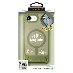 PGA�b�s�[�W�[�G�[ iPhone 17e/16e MagSafe�Ή� �X�^���h�t�n�C�u���b�h�P�[�X Premium Style �}�b�g�J�[�L�[ PG-25KMH11GR