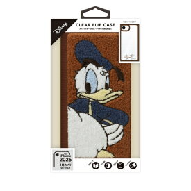 PGA｜ピージーエー iPhone 16e クリアフリップケース　ドナルドダック Premium Style PG-D25KCF02DND