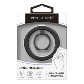 PGA｜ピージーエー MagSafe対応 リングホルダー Premium Style ブラック PG-MGRH01BK