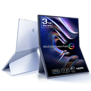 ASUSbGCX[X USB-Cڑ PCj^[ L@EL (2560×1920j ZenScreen Fold OLED ܂肽ݎ|[^uj^[ MQ17QH [17.3^ /60Hz]