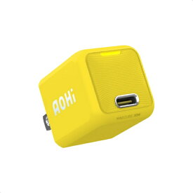 AOHI PD-USB充電器 Magcube PRO 30W USB C×1ポート 携帯電話/タブレット 30W急速充電 イエロー RE-JEMP30YL1