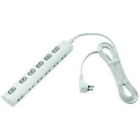 ELPA ELPA LEDランプ スイッチ付タップ6P2m横 WLS-LY62EB(W)