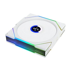 LIANLI｜リアンリ ケースファン [120mm /1900RPM] (LCDモデル・リバースブレード) UNI FAN RS TL LCD Wireless 120 WT Single Pack ホワイト UF-RS-TL120-LCD-WLS-1W